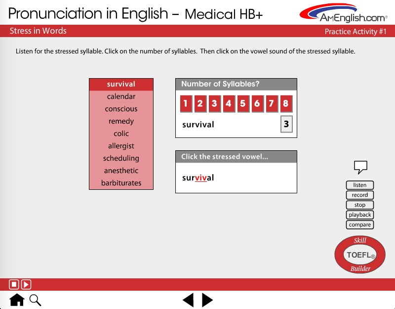 Pronunciation in English for medical professionals