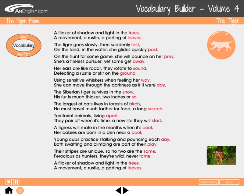 Vocabulary Builder: Animal Tales poems