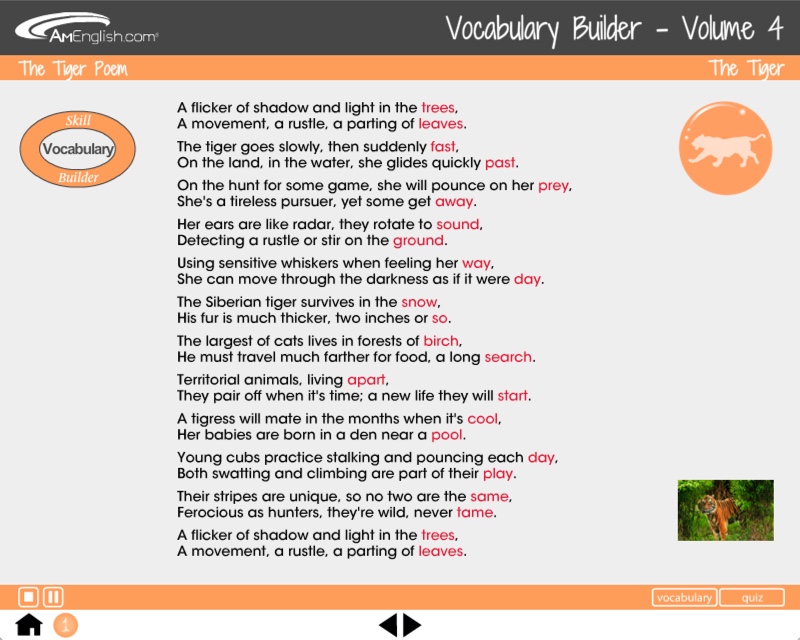 Creador de vocabulario: poemas de Animal Tales